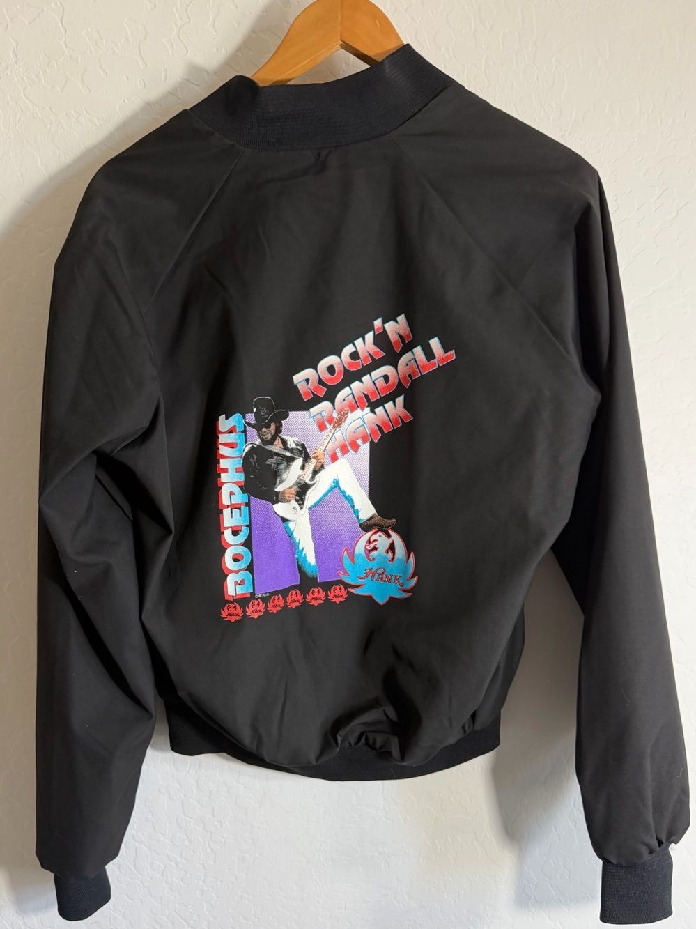 Vintage Hank Williams Jr Bocephus Rock'N Randall Tour Jacket - S- Taylor Made